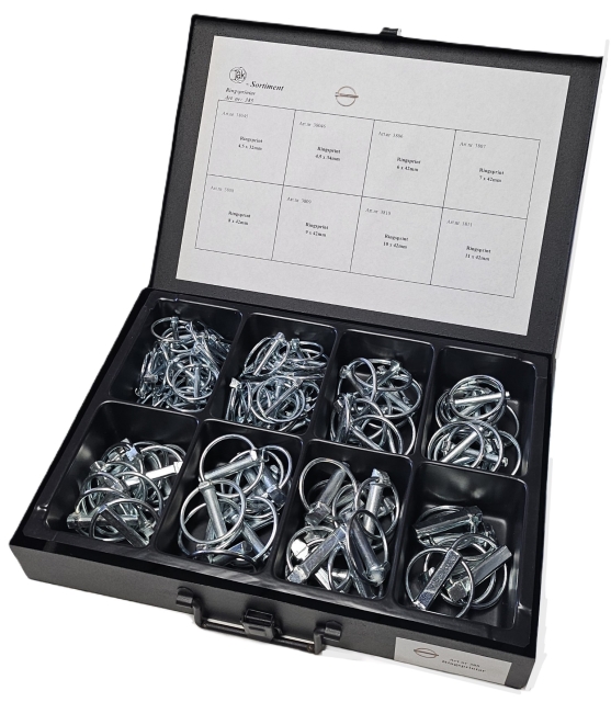 Sortimentslåda ringsprintar/traktorsprintar FZB 4,5–11 mm 105-delars