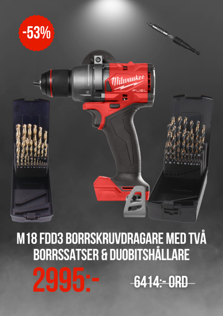 FDD3 Borrskruvdragare med två borrlådor och en DuoQuick bitshållare