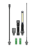 Ficklampa med 4st utbytbara huvuden och 2st batterier
