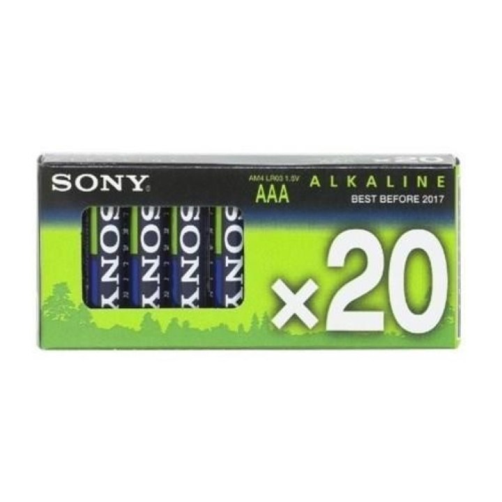 Batteri Sony AAA 1.5V LR03 20-pack i gruppen El & belysning / Strömförsörjning / Batterier & laddare / Primärbatterier hos PT Verktyg (A21-AM4-M20X)